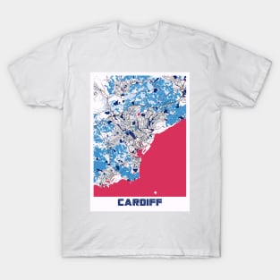 Cardiff - United Kingdom MilkTea City Map T-Shirt